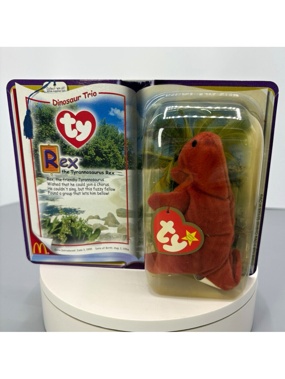 Ty Beanie Babies Rex T-Rex McDonald’s Teenie Beanie Baby Dinosaur Trio 2000